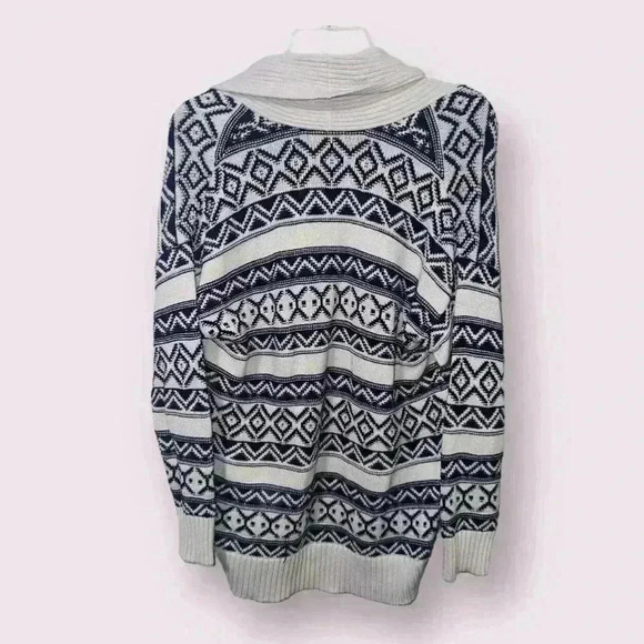CHAPS Women’s Small Ralph Lauren Southwestern Open Front Sweater Cardigan - Picture 2 of 5